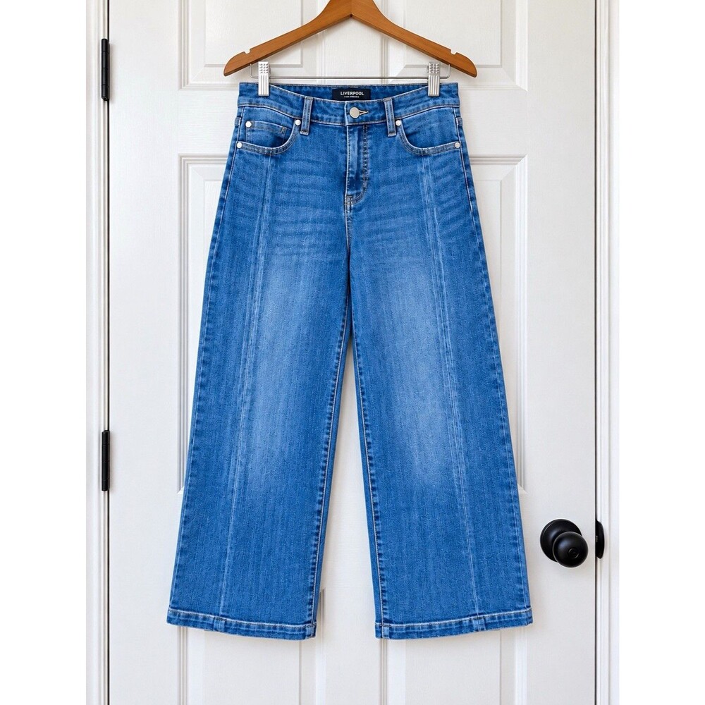 Liverpool Los Angeles Jenny Lake Cropped Wide Leg Jeans Women’s 6/28 Blue Denim
